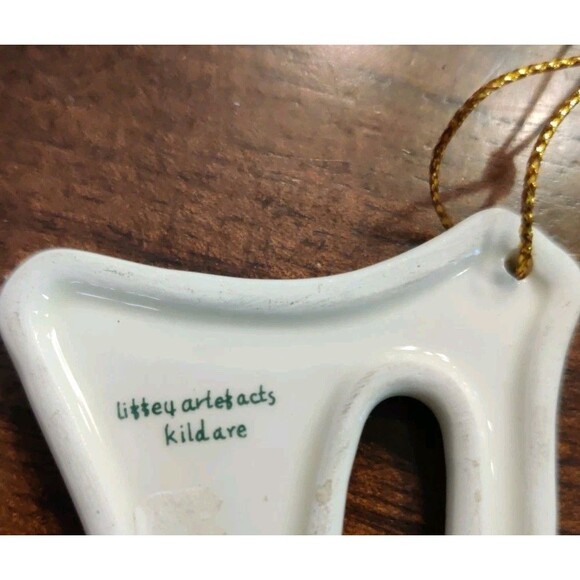 2 Liffey Artefacts Kildare Celtic Irish Cross, Harp Shamrock Porcelain Ornaments - Picture 3 of 4